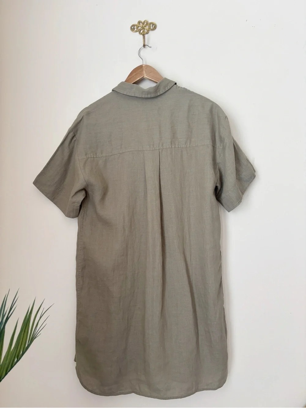 J. Crew Olive Green Linen Utility Shirt Dress Small NEW NWT